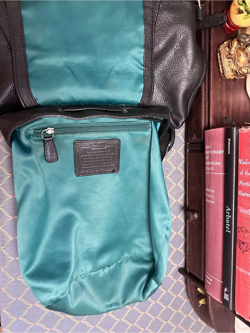 Coach Vintage Park Pebbled Leather Mini Backpack Black/Silver | Style F24385